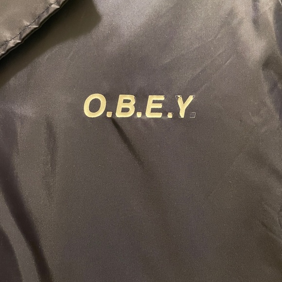 OBEY Navy Nylon Jacket - Picture 3 of 5